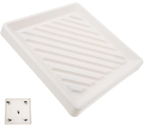 VICASKY Support Mobile Carré pour Jardinière avec roulettes Universelles, Plateau Épaissi Blanc pour Pots de Fleurs, Soucoupe Mobile Anti-Fuite Jardin et Intérieur, Base Roulante Pratique