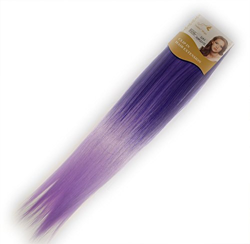 EXTENSION CAPELLI CLIP PARRUCCA HAIR CIOCCA ALLUNGAMENTO SHATUSH VIOLA LILLA