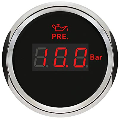 ELING gewährleistet Digital Öl Druck Messgerät 0-10bar 52mm 12V/24V mit Hintergrundbeleuchtung für Rennlimousinen