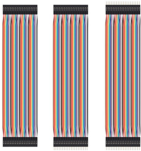 HiLetgo 120pcs/3 * 40pcs Breadboard Jumper Wires Prototype Board Dupont Wire Male to Male, Male to Female, Female to Female, 2.54mm to 2.54mm 20CM Length THREE TYPE Jumper Wires