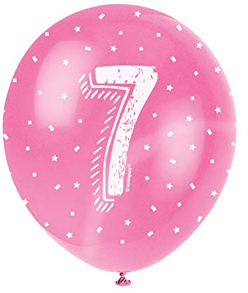 Assorted Color Number 7 Latex Balloons (30cm) Pack of 5 - Perfect for Birthdays & Special Occasions