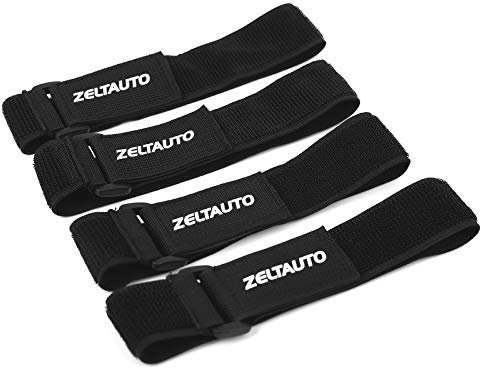 Heavy Duty Elastic Cinch Straps Adjustable Straps Stretchy Cable Tie Securing Strap with Hook and Loop for Organizer (1.5'' x 20'', 4 Pcs)