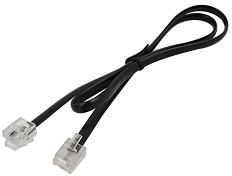 Aexit RJ11 6P2C Cavo telefonico prolunga per telefonica 0.5M 1.6Ft Lunghezza ner-o ID: 268507