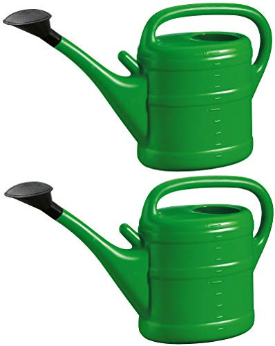 2X Gießkanne 10L GRÜN + 1x BILDMAGNET! Blumenkanne Kunststoff für groß & klein, Garten & Zimmerpflanzen Gießkannen Gieskanne Gieskannen Giesskanne 10 L Liter Watering Can Gieskannen10Liter
