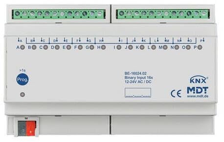 Entrada binaria KNX de 16 canales, 24 V CA/CC BE-16024.02
