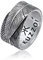 Kuzzoi Massiver Herrenring(14mm) im Feder Design schwarz oxidiert, Bandring für Männer aus 925 Sterling Silber, Ring im Vintage Look, Ringgröße 66, 0609382419_66