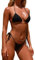 Loalirando Maillot de Bain Femme 2 Pièces Sexy Bandage Biniki Brésilien String pour Vacances Plage Bronzage, Noir, S