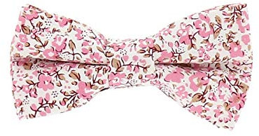 cravateSlim Noeud Papillon Garçon Vieux Rose et Blanc - Noeud Papillon Enfant Rose vieilli à Fleurs - Mariage champetre - Garcon d'honneur cérémonie Bapteme thème Floral