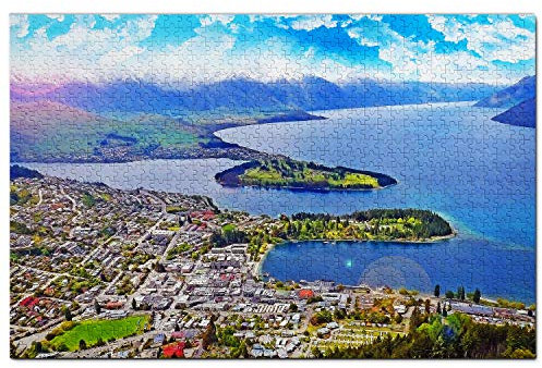 New Zealand Jigsaw Puzzle 1000 Piece New Zealand Queenstown Hill Puzzle Game Artwork Travel Souvenir Wooden