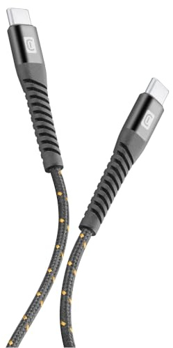 cellularline TETRAFORCE Cavo Ultra-Resistente USB-C to USB-C 120 cm, Nero | Cavo USB-C a USB-C lungo 120 cm assicura ricarica a 60W e dati a 10 Gbps e resiste a 30.000 piegamenti.