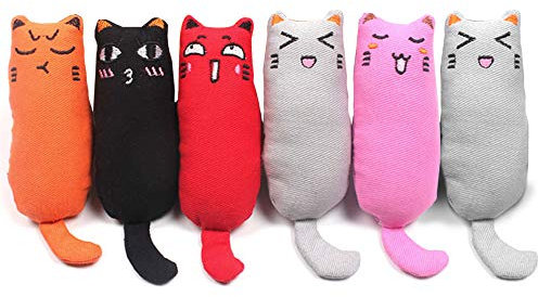 maxin 6 pièces Jouets à l'herbe à Chat pour Chats interactifs Chat à mâcher Fournitures de Morsure pour Chat Chaton Chaton, Jouet à l'herbe à Chat Ensemble de Jouets à mâcher de Dentition