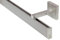 GARDINEUM 34 x 14 mm rechteckige Gardinenstange Innenlauf Vorhangstange mit Wandträger WA 13 cm edelstahlfarbig modern (0,60 m)