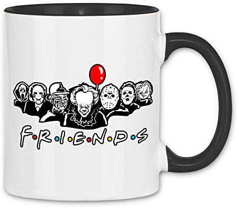 wowshirt Tasse Serienmörder Clown Halloween Horror Jason Freitag der 13 Gruselig, Farbe:White - Black