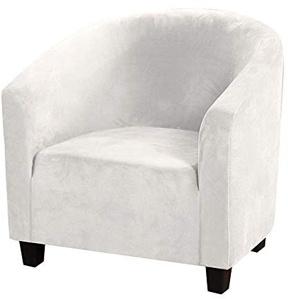 ele ELEOPTION Sesselschoner Bedruckte Sesselüberwurf Stretch Sesselhusse Abnehmbar Waschbar Cocktailsessel Hussen Couch Überwurf Sesselbezug für Cafe Stuhl Sessel (Weiß)