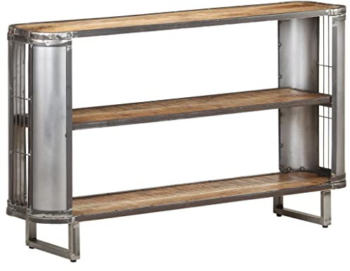 vidaXL Mangoholz Massiv Sideboard Industriestil Bücherregal Kommode Standregal Regal Anrichte Schrank Wandregal Aktenregal 120x30x73cm