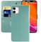 MONASAY Wallet Case for iPhone 11,6.1inch, [Glass Screen Protector Included][RFID Blocking] Flip Folio Leather Cell Phone Cover with Credit Card Holder for iPhone 11,Mint