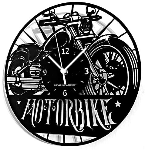 Instant Karma Clocks | Wanduhr Motorradrennen Motorbike, Motorrad Fahren Geschenkidee Motorradliebhaber