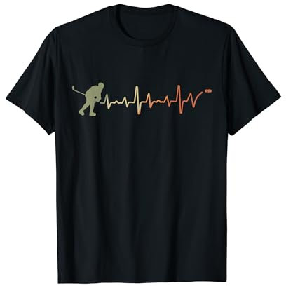 Eishockey Herzschlag EKG Ice Hockey Spieler T-Shirt