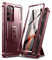 Dexnor Kompatibel mit Hülle Samsung Galaxy S22 Ultra 5G mit integrierter Displayschutzfolie Militär-Grad 360 Full Body Shockproof Bumper Protection Cover with Stand - rot