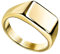 Taffstyle Siegelring Edelstahl rechteckig Herrenring Damenring Partnerring Trauring Verlobungsring Band Ring Damen Herren Breit modern Gold Größe 52 (16.6)