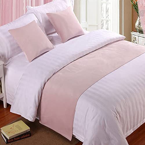 Camino de Terciopelo Suave Queen para Pie de Cama - Funda de Ropa Rosa de Lujo, Bufanda, Toalla de Extremo para Hotel, Dormitorio, Sala de Boda - 260 x 50 cm