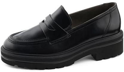 Paul Green Damen Loafer, Frauen Slipper,Schlupfschuhe,schluepfschuhe,College Schuhe,Businessschuhe,Slip-ons,Mokassins,Schwarz (SCHWARZ),39 EU / 6 UK