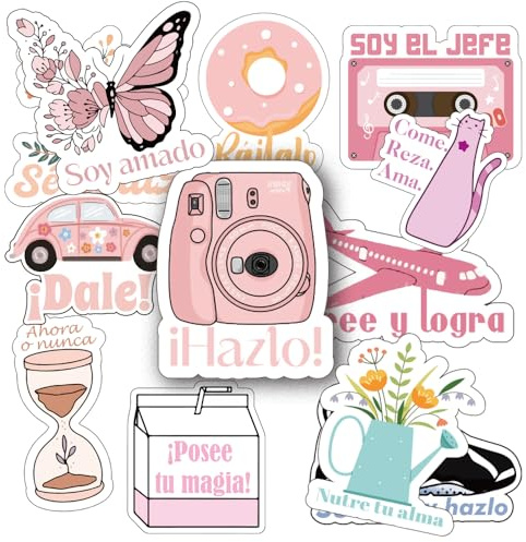 Spanische inspirierende Aufkleber für Teenager, Erwachsene, Kinder, Lehrer, Spanisches Zitat, positive motivierende Aufkleber für Planer, Tagebuch, Scrapbook, Wasserflaschen, Laptop, 61 Stück