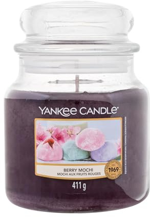 Yankee Candle Berry Mochi Duftkerze im Glas 411g, Maße: 10,7cm x 10,7cm x 12,7cm, 5901633555