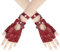 Newellsail 1 Paar Punk Handschuhe Nieten Halbfinger Handschuhe Fingerlose Rock Handschuhe Damen Mädchen Lederhandschuhe für Tanz, Hip Hop, Performance, Pole Dance, Cosplay, Party (Rot)