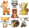 7 Stück Waldtier-Luftballons Waldtiere Folien-Mylar-Ballon für Wald-Themen, Babyparty, Jumbo-Hase, Fuchs, Eichhörnchen, Igel, Waschbär, Waldballons, für Geburtstagsparty-Dekorationen