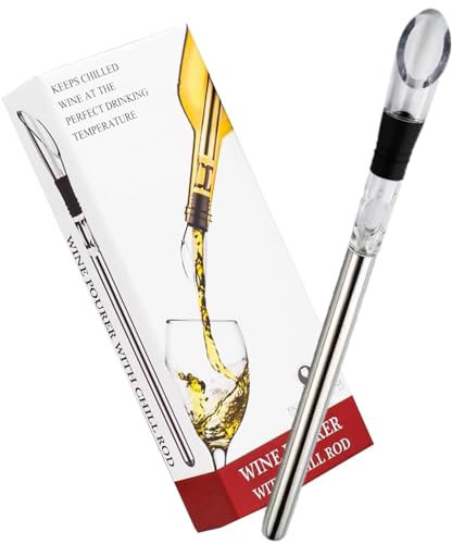 Small Wine Cooler Wine Bottle Chiller Stainless Steel Wine Chiller Stick - 2in1 Wine Decanter with Wine Aerator & Wine Chillers for Bottles Great Gift for Men & Women