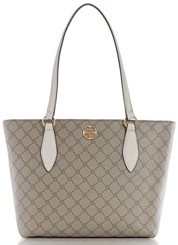 Nine West Damen Kyelle Small Tote, Schwarze Tragetasche, Shopper, Arbeitstasche, Laptoptasche, Beigefarbenes Logo/Milch
