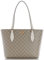 Nine West Damen Kyelle Small Tote, Schwarze Tragetasche, Shopper, Arbeitstasche, Laptoptasche, Beigefarbenes Logo/Milch