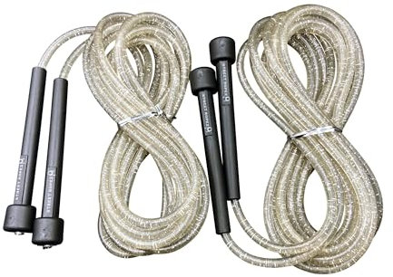Royalty Double Dutch Jump Ropes (Set of 2) Silver Glitter, Perfect Length 14 Feet, Tangle-Free, Heavy Weight No Need for Doubling, For Beginning and Advanced Jumpers