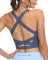 romansong Strappy Yoga Sport BHS für Frauen Gepolsterte Criss-Cross Back Tank Tops, Marineblau, Mittel