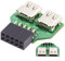 chenyang Intestazione pannello frontale USB 2.0 9Pin/10Pin 1 a 2 Adattatore di estensione scheda madre USB C femmina
