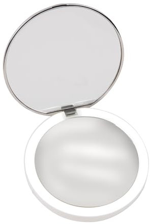 STYLPRO Flip 'n' Charge LED Mirror with Power Bank for Phones, Rechargeable, Handheld + Compact Mirror, Portable, 3 x Magnification