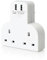 Double Plug Adaptor With 2 Usb- 2 Way Plug Adapter Uk Multi Plug Extension 3 Pin Socket Wall Charger For Travel, Home,Office,Kitchen