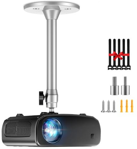 DAWASAPAT Mini Ceiling Wall Projector Mount Stand Compatible with QKK, DR.J, DBPOWER, Anker, VANKYO, AAXA, Jinhoo, PVO, TMY, AuKing and Most Other Mini Projector - Silver