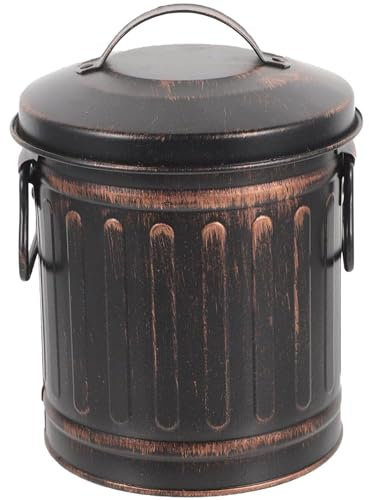 Fopytu Ascheeimer mit Deckel, Mini-Eimer aus Metall im Vintage-Stil für Kohle und heiße Asche für Kamin, Feuerstellen, Holzöfen, Außengrill