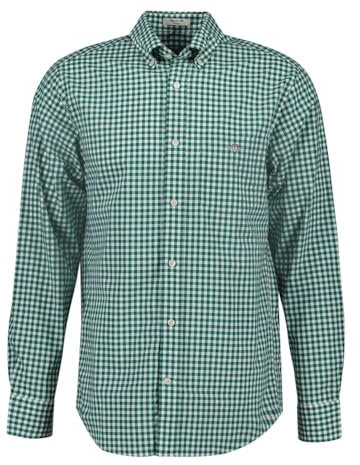 GANT Herren REG POPLIN Gingham Shirt Hemd, DEEP Forest Green, M