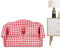 puzzlegame -Möbel-Sofa, Puppenhaus-Couch | 1 Maßstab 12 Sessel Puppensofa Stuhl - -Couch, Miniatur-realistisches rot Kariertes Möbelspielzeug für Puppenhäuser, Kinder, Erwachsene, Sammler