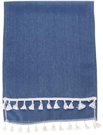 sourcing map Microwave Oven Cover Dust, 13.78x37.4 Cotton and Linen Decorative Kitchen Appliance Protective Cover for Home Refrigerator Machine Dust Cover, Deep Blue