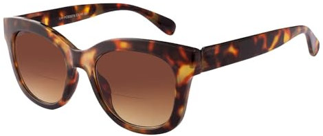 OKH Bifokale Sonnenbrille für Damen Lesesonnenbrille UV400-Schutz Outdoor Sonnenbrille Lesebrille mit Federscharnier (Schildkröte 2,0)