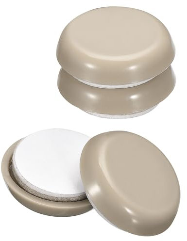 QUARKZMAN Möbelgleiter, 4 Stück 1 - Selbstklebende runde Gleitpads aus Kunststoff, Stuhlgleiter für Teppich-, Fliesen-, Vinyl- und Holzböden (Grau)