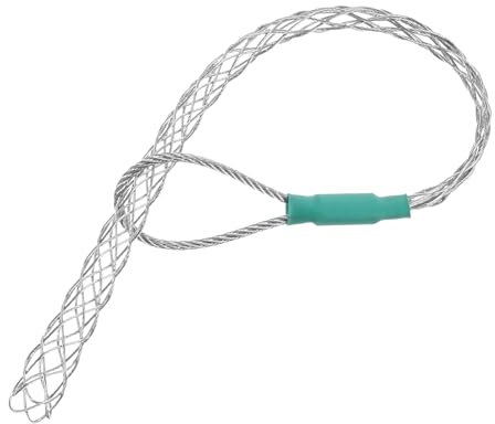 sourcing map Cable Pulling Socks Grip, 1.2 Ft Wire Mesh Puller Socks Grip for 12-15mm/0.47-0.59 Cable, Anti-Slip Single Head Galvanizing Steel Wire Grips, Silver