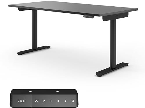 Ergotopia Desktopia One höhenverstellbarer Schreibtisch | elektrischer Schreibtisch höhenverstellbar | Bürotisch höhenverstellbar, Verstellbarer Tisch TÜV-geprüft, 7 Jahre Garantie 180x80 cm