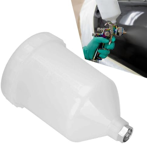 600 ml Recipiente para Pistola Pulverizadora de Plástico, Repuesto de Vaso de Plástico para Pistolas, Vasos de Plástico para Pistola de Pintura, con Piezas de Pintura de Rosca Femenina de 19 mm