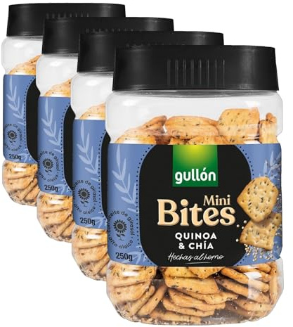 Gullón Galletas Saladas Quinoa y Chía, 250g (Paquete de 4)