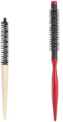 2 Stück kleine Rundbürste, Mini-Haar- und Bartbürste, Styling für dünnes Haar, Pferdeschwanz, Bart, Volumen, Locken